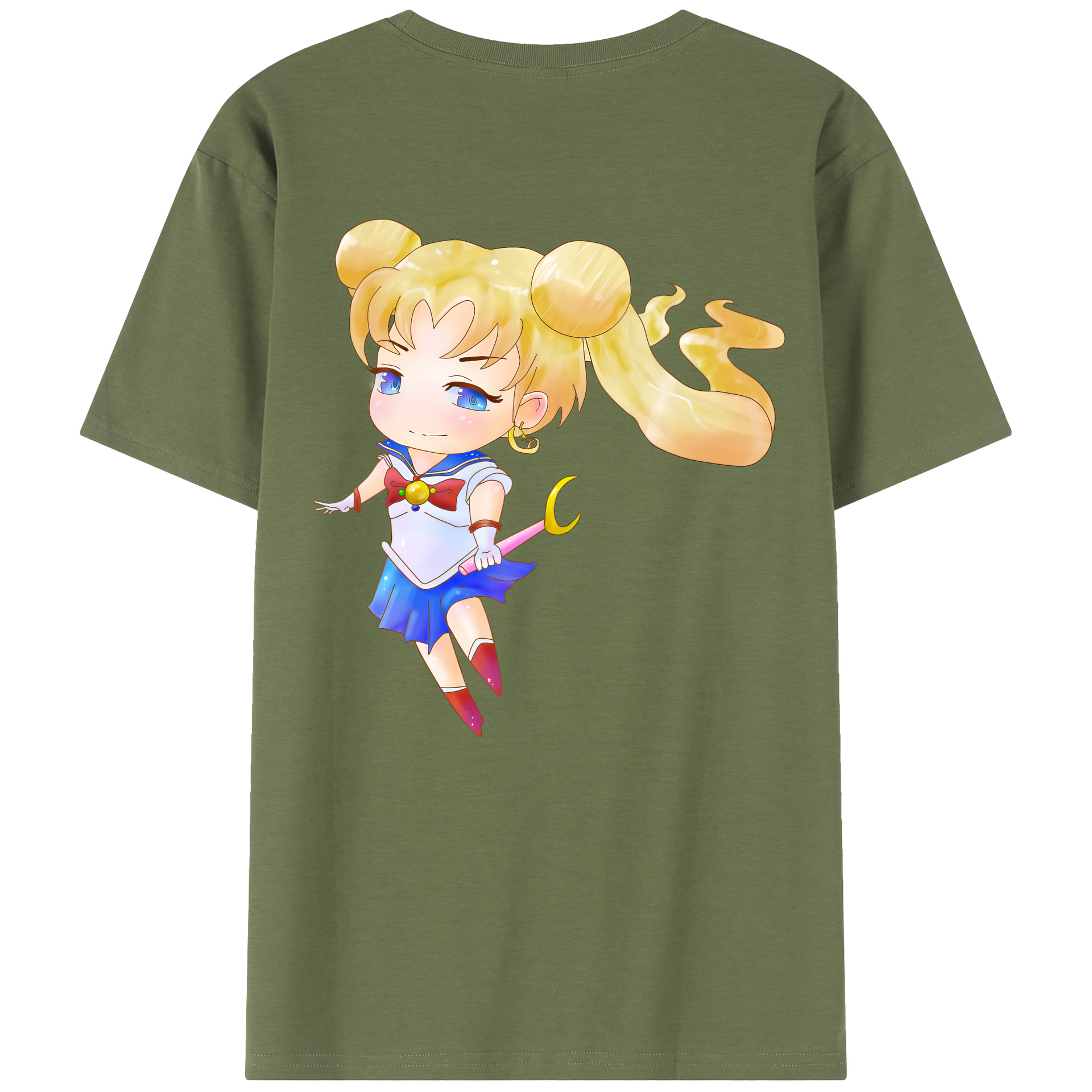 （画像用） 美少女戦士セーラームーン 愛野 美奈子 あいの みなこ Sailor Moon Aino Minako 綿100％半袖Tシャツ（背面プリント）